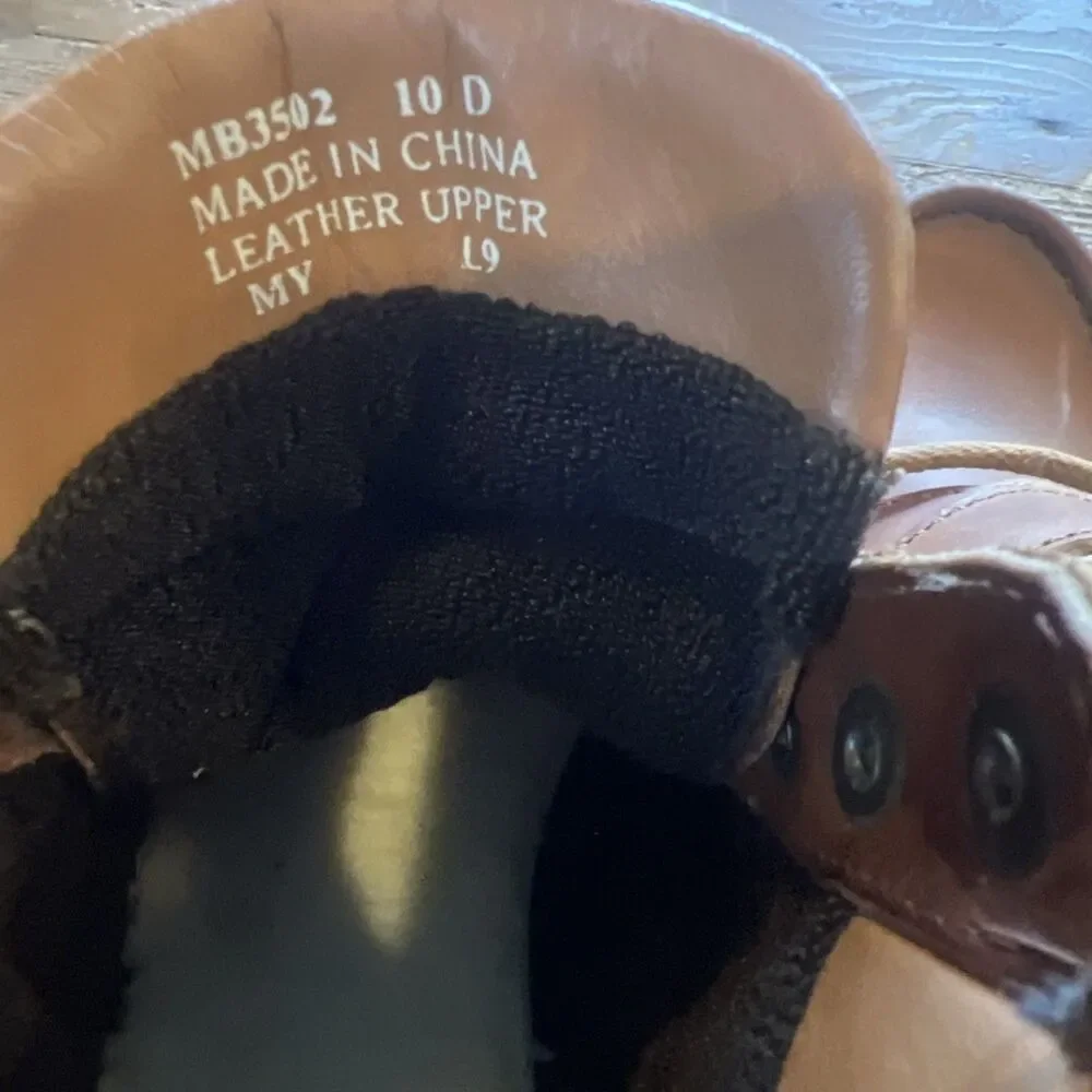 VTG Ralph Lauren Polo Sport Leather Hiking Boots Lug Sole Buckle Strap Men’s 10